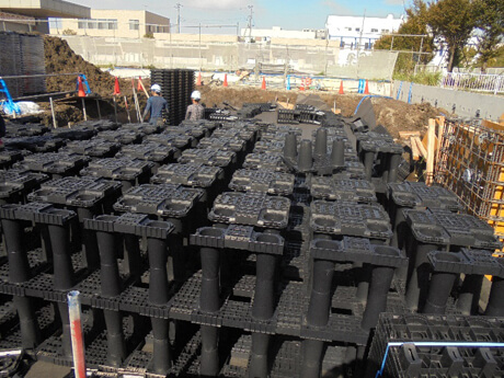 病院・公共施設の雨水貯留槽施工事例