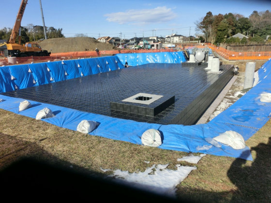 スポーツ施設・公園の雨水貯留槽施工事例