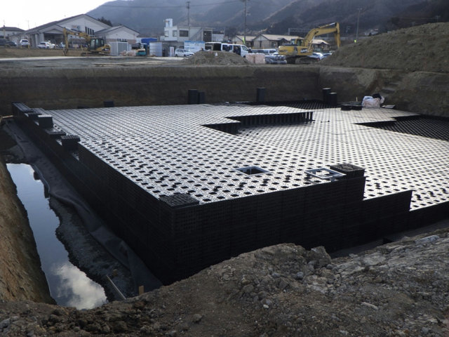 ジオプール工法AE-1雨水貯留槽施工事例